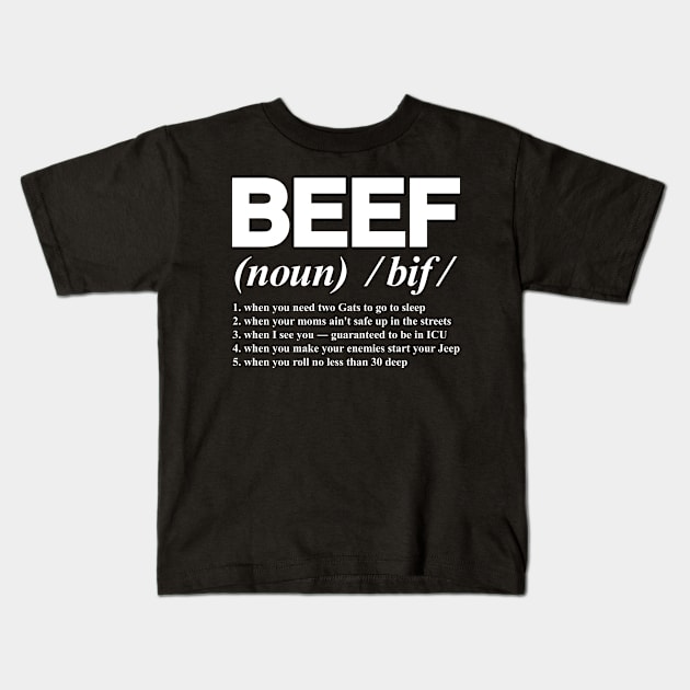 Beef Kids T-Shirt by Kevin Adams Designs